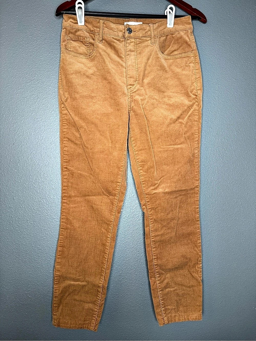 LOFT Corduroy Pants Womens 29 8 Camel Brown High Rise Skinny Ankle